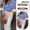 thumbnail image 4 of Skinny Reversible Belts for Women, Two-in-one Women Thin Belt for Dresses Jeans Pants with Gold Buckle, 4 of 6