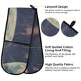 thumbnail image 2 of Yayeee Double Oven Mitt Kitchen Heat Resistant Baking 35" x7" Quilted Glove, Blue Earth, 2 of 6