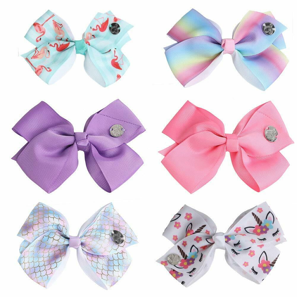 Hair Bows For Girls Large Ribbon Boutique Rainbows Bow Clips Kids Set Of 12 