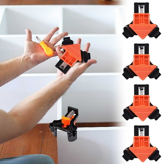 COM1950s Woodworking 90 Degree Angle Corner Clamps,Abs Adjustable Swing Corner Clip Fixer Carpenter Right Angle Fixing Clamps Bar Clamps for Drilling,Making Cabinets,Photo Framing,Crafting Projects