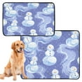 thumbnail image 2 of Qxltty Illustration Of Snowmen on Lavender Background Cat litter Pads Pet Set of 3 Diaper Mats Center Anti-leakage Layer Absorbent Soft and Comfortable, 2 of 7