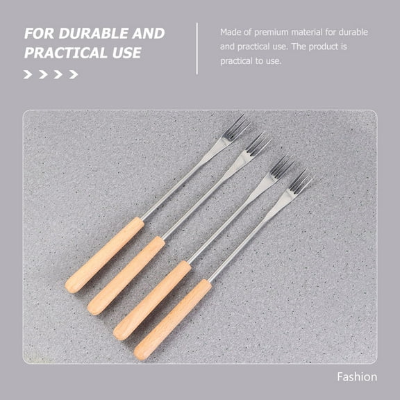 GAXIRE 4Pcs Stainless Roasting Sticks with Long Handles for Marshmallow Bbq Fondue