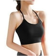 thumbnail image 2 of SMihono Fashion Yoga Sports Bras for Women Racerback Light Support Sports Bra no Underwire Full Coverage Workout Bra Scoop Neck Black L, 2 of 5