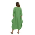 thumbnail image 6 of Women's Dress Long Sleeve Casual Plus Size Dress Solid Loose Casual Crewneck Long Dress,S-5XL, 6 of 7