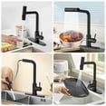 thumbnail image 3 of GPED Grifos de Cocina con Rociador Extraíble, Grifo de Fregadero de Cocina en Cascada con Rociador de 3 Modos, Acero Inoxidable SUS304, Grifo de una Sola Manija Giratorio 360° con Placa de Cubierta y, 3 of 7