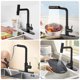 thumbnail image 3 of GPED Grifos de Cocina con Rociador Extraíble, Grifo de Fregadero de Cocina en Cascada con Rociador de 3 Modos, Acero Inoxidable SUS304, Grifo de una Sola Manija Giratorio 360° con Placa de Cubierta y, 3 of 7