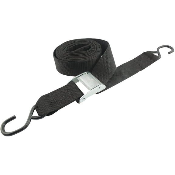 CargoBuckle Cam Buckle Tie-Down F14067 - Cam Buckle Strap, S-Hooks - 2-Inches x 20-Feet