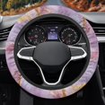 thumbnail image 3 of Yuyamidu Purple Marble Print Steering Wheel Cover for Car Sedan Winter Warm Car Steering Wrap Decor Flannel Auto Steering Wheel Accessories, Easy to Install, 3 of 7