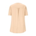 thumbnail image 5 of PNTUTB Summer Fashion Women's Casual Loose Comfortable Solid Color V Neck Half Button Short Sleeve T Shirt, 5 of 6