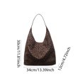 thumbnail image 2 of HUISZJ Leopard Print Shoulder Bag, Women Top Handle Bag, Large Capacity Tote Bag Simple Commuting Bag for Work Travel Outdoor (Black), 2 of 10