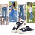 thumbnail image 5 of JENN ARDOR Women's Slip On Mules Slippers Canvas Sneakers Casual Shoes Low Top Lace Up Backless Comfortable Walking Flats Shoes, 5 of 8