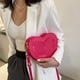 thumbnail image 4 of Minnieouse Elegante bandolera vintage Almacenamiento dividido en zonas Todos los días Amor femenino Bolsos cruzados en forma de corazón Bolsas de mensajero y de hombro Rosa roja, 4 of 6