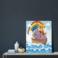 thumbnail image 5 of Sikiie Rainbow Animals on Noah's Ark Print Canvas Decorative Hanging Painting, Anti-shrinkage Hanging Frame, Suitable for Home, Office Wall Decorations, 5 of 6