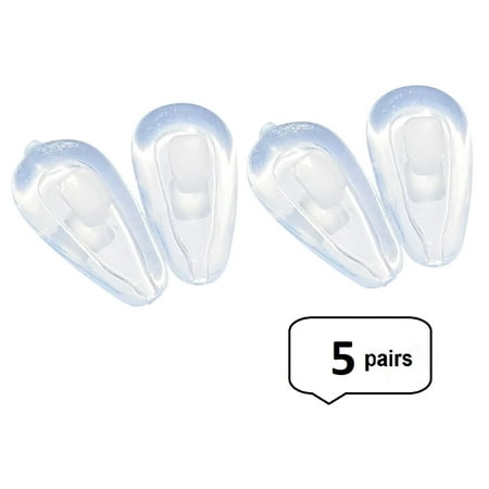 AM Landen 5 pairs 15mm Push-in Soft Air Chamber Silicone Nose Pads Nose Pads for (Best Eyeglasses For Flat Nose)