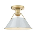 thumbnail image 3 of 3306-FM BCB-DB-Golden Lighting-Orwell - 1 Light Flush Mount 8 Inches Tall and 10 Inches Wide-Brushed Champagne Bronze Finish-Dusky Blue Shade Color, 3 of 3