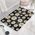 thumbnail image 3 of Black White Flower Pattern Flannel Non Slip Door Rugs,Washable Door Mats Indoor,Decorative Door Mats,Dirt-Resistant and Absorbent Doormat for Entrance,Bedroom,Kitchen,Bathroom,23.5x16in(60x40cm), 3 of 5