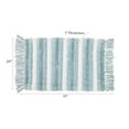 thumbnail image 2 of Microfibre Striped Bath Mat With Fringe Blue 20X32, 2 of 4