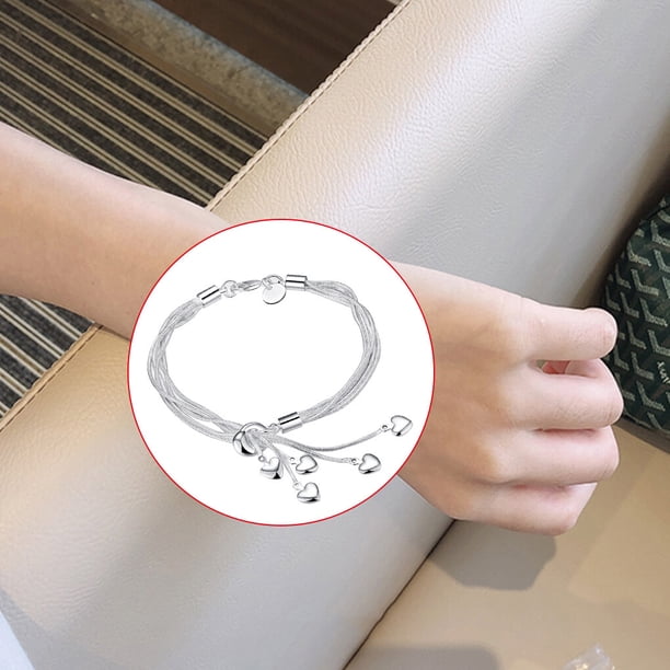 専用　SILVER925 HEART DESIGN BANGLE/シルバー Tassel Heart-shaped Pendant Hand Bracelet Silver Hand Bracelet