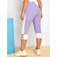thumbnail image 4 of Bloqueo de colores de tamaño grande Leggings acanalados Crisscross Rosegal Leggings de talla grande, 4 of 5