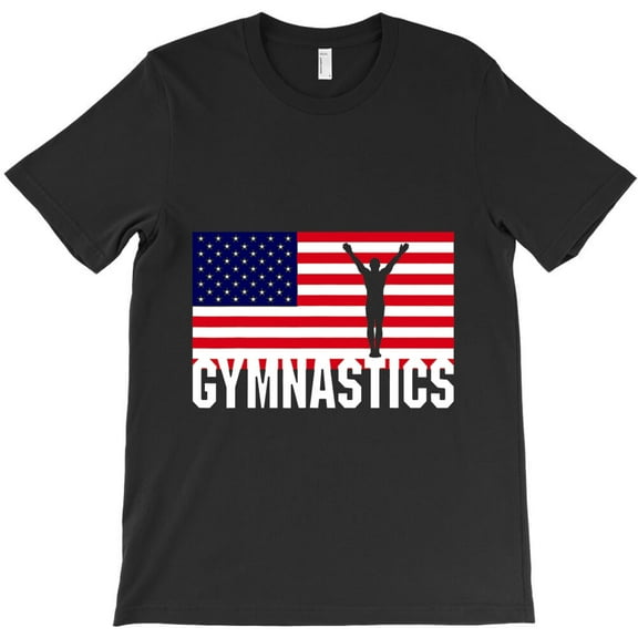 Gymnastics With USA Flag, Male Gymnast's Tribute To Sport And Nation G1237 Unisex T-Shirt, Up to Size 5XL