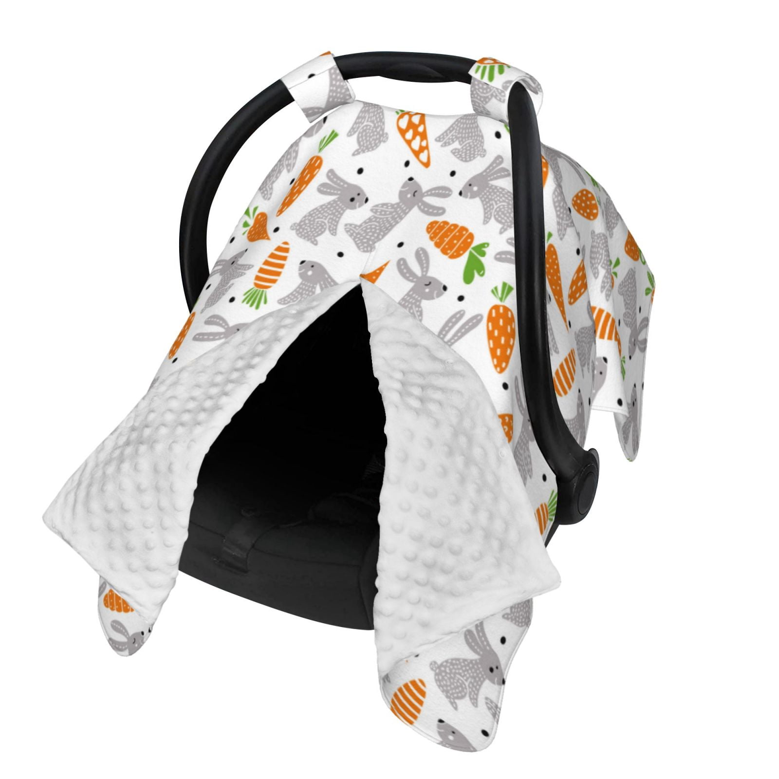 Naloa Cute Rabbit Baby Car Seat Cover, Breathable Baby Carrier Cover, Multiuse Baby Carrier Cover & Nursing Breastfeeding Cover