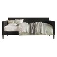 thumbnail image 3 of Home Design Sutton Twin Daybed with Upholstered Frame, Square Arms, Nailhead Trim, Comfortable Polyester Fabric, Stylish Seating and Sleeping Solution, Black, 3 of 4