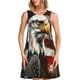 thumbnail image 1 of Fotbe Retro American Eagle A Vestido de Verano sin Mangas para Mujer – Vestido Midi Línea A, Estilo Camiseta Floral, Vestido Playero Casual y Fluido, 1 of 7