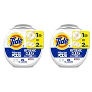 Tide Hygienic Clean Heavy Duty 10X Free Power Pods Laundry Detergent, 25 Count, Unscented, For Visible And Invisible Dirt (Pack Of 2)
