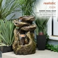 thumbnail image 3 of Alpine Corporation Rainforest 4-Tiered Fountain with LED Lights, 22 Inch Tall, 3 of 12