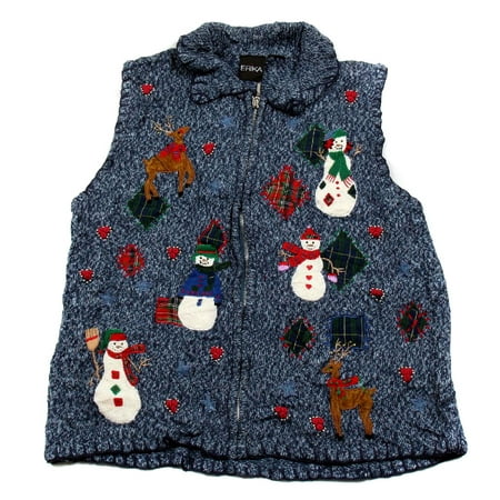 BuyYourTies - BuyYourTies - XVEST-2731 - Blue - Ugly Christmas Sweater ...