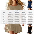 thumbnail image 4 of Women's Casual Short Sleeve T-Shirt Dress, Round Neck Loose Fit Solid Color with Ruffle Hem, Lightweight Summer Mini Dress for Vacation & Daily Wear, 4 of 7