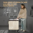 thumbnail image 5 of 100L Laundry Hamper with Wheels, 2-Section Rolling Laundry Cart, Laundry Room Cart, Dirty Clothes Basket for Hotels, Bathrooms, Dormitories, Beige, 5 of 7