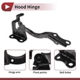 thumbnail image 4 of Unique Bargains Hood Hinge Set for Toyota Yaris 2017-2018 - Right Side Of The Hood Bonnet Bracket 534100D430 Durable Iron Hood Hinge 1 pcs, 4 of 7