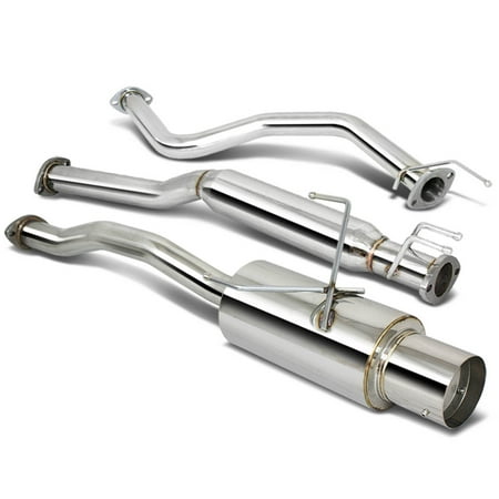 4' Single Tip For 2001 to 2005 Honda Civic Catback Exhaust System 4