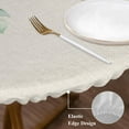 thumbnail image 3 of Eucalyptus Leaves Round Tablecloth, Fitted Table Cover with Elastic for 36"-44" Round Tables, Sage Green Summer Botanical Weeping Rustic Table Cloth Outdoor Dinning Party Waterproof Tablecloths, 3 of 7