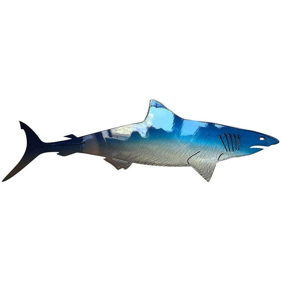 Rungungde Metal Shark Wall Art Decor, Shark Metal Art Wall Hanging Ornament Home Decoration, Shark Metal Wall Sculptures for Patio Living Room Bedroom Home Decoration