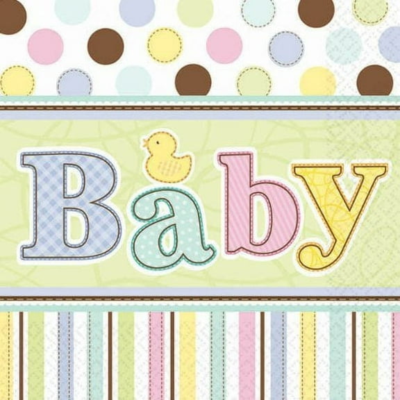 Amscan Tiny Bundle Baby Shower Napkins, 36 Count