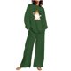 thumbnail image 2 of Puntoco Traje De Pantalón Y top De Manga Larga Con Cuello Redondo Y Estampado De Halloween Para Mujer Verde Militar Xxxxl, 2 of 4