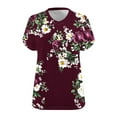 thumbnail image 2 of Erwazi Womens Plus Size Tops Floral Printed Summer T Shirts V-Neck Short Sleeve Tunic Tops Oversized Tees Shirts Casual Loose Blouses, 2 of 4