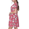 thumbnail image 2 of Kdxio Robe T-Shirt Décontractée pour Femmes Imprimé Bouledogue Français Manches Courtes d'Été avec Poches, 2 of 6