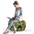 thumbnail image 2 of Colorful Pouf Cover with Zipper, Abstract Optic Effect Triangle Pattern Digital Vibrant Contemporary Design, Soft Decorative Fabric Unstuffed Case, 30" W X 17.3" L, Multicolor, by Ambesonne, 2 of 5