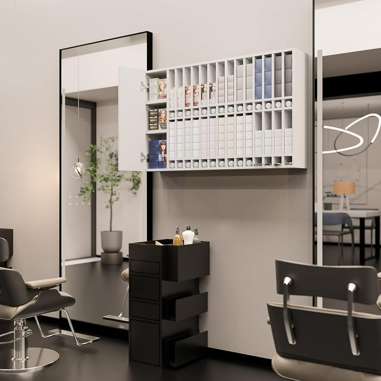 Professional Hair Color Organizer Rack, Wall Mounted Salon Storage
