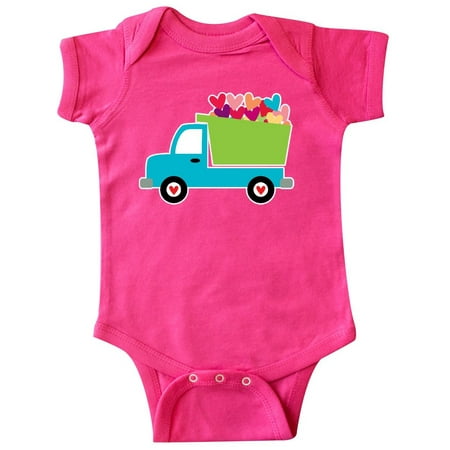 

Inktastic Valentine s Day Heart Truck Gift Baby Boy or Baby Girl Bodysuit