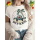 thumbnail image 1 of Camiseta retro de cuello redondo y manga corta con estampado geométrico para mujer, 100 % algodón, lavable a máquina, informal, estampada, deportiva., 1 of 6