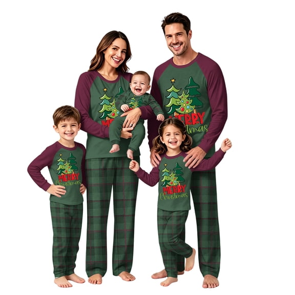 Lvotionpl 2026 Family Christmas Pajamas Matching Sets, Match Family Christmas Pjs Long Sleeve Top & Pants Set Matching Holiday Family Pajama Xmas Sets