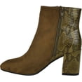 thumbnail image 3 of Women's Journee Collection Sarah Heeled Ankle Bootie Olive Manmade 7 M, 3 of 6