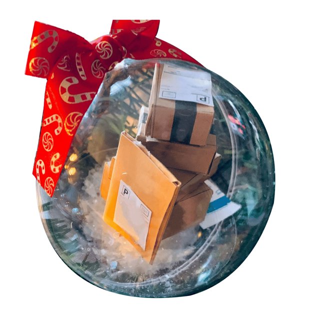 Adorno de caja Mini Express de Navidad de 3,15 pulgadas con lazos de colores, minipaquetes divertidos de PVC, adorno para decoraciones navideñas de Halloween, estilo 3