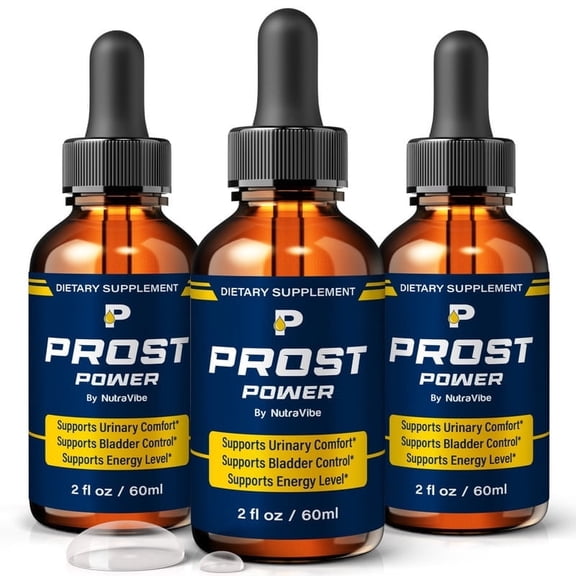 (3 Pack) Prost Power Drops - Official ProstPower Liquid For Prostate Heath, All Natural Formula To Support Control, Energy & Overall Well-Being, Review (90 Servings)