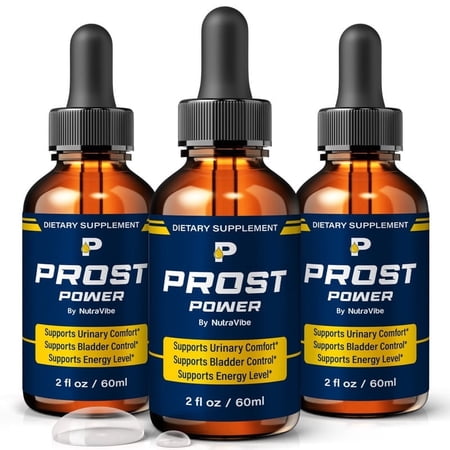 (3 Pack) Prost Power Drops - Official ProstPower Liquid For Prostate Heath, All Natural Formula To Support Control, Energy & Overall Well-Being, Review (90 Servings)