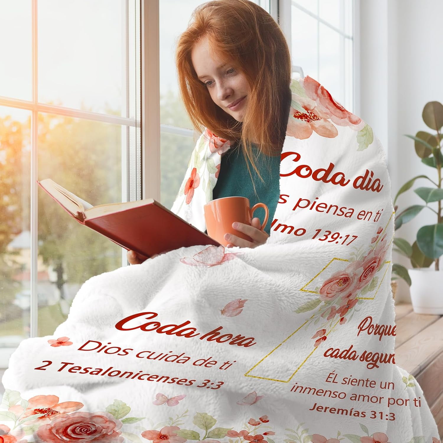 Spanish Christian Religious Gifts for Women - Regalos Cristianos para Mujeres - Baptism Confirmation for Girls - Catholic Spiritual Birthday Christmas - Christian Blanket